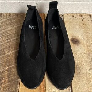 Eileen Fisher Black Flats Minimalist Slip-On Shoes